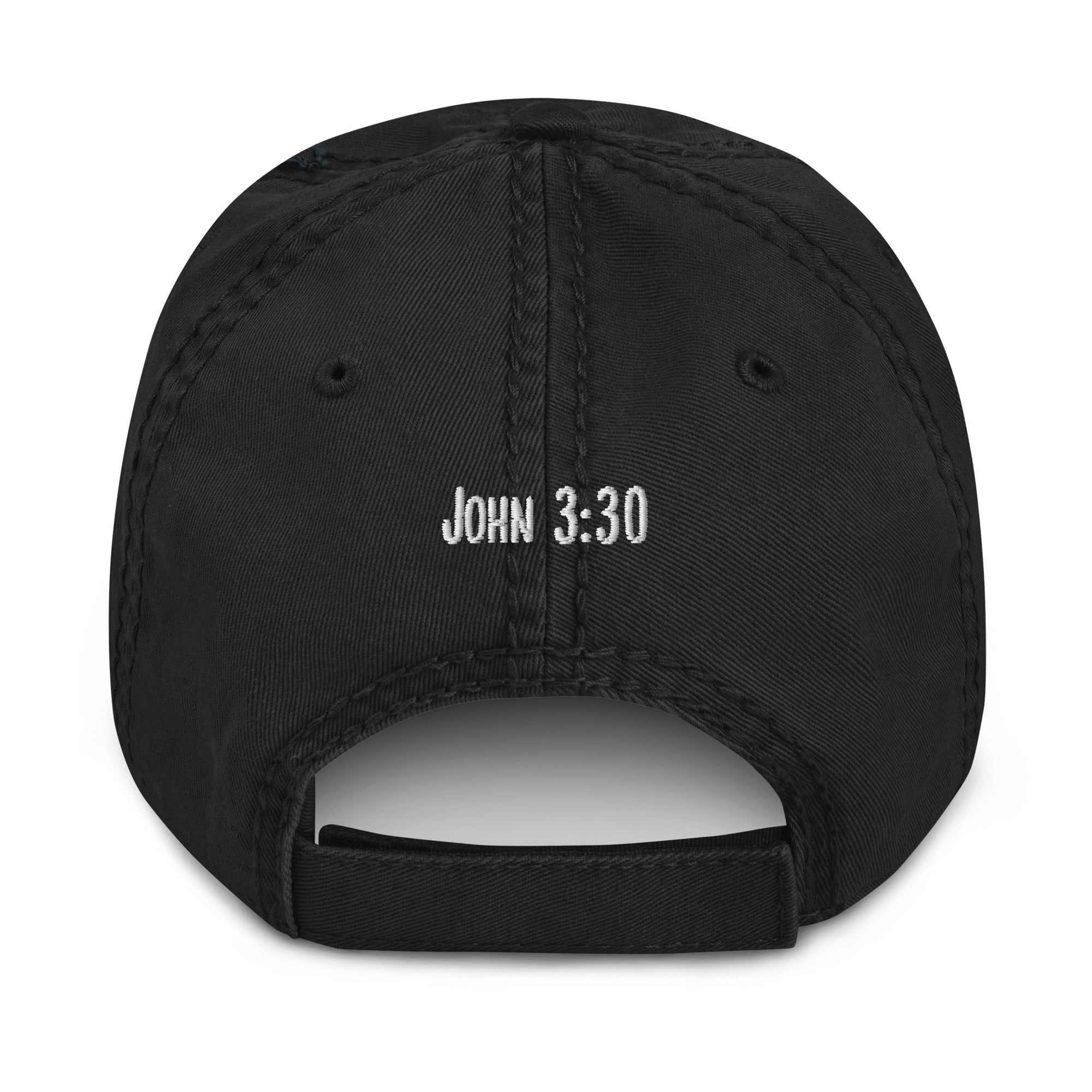Me < God Distressed Dad Hat