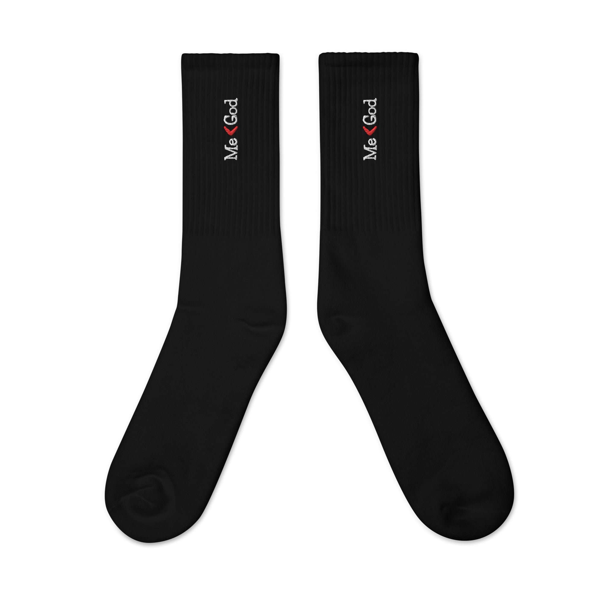 Me < God Embroidered Socks